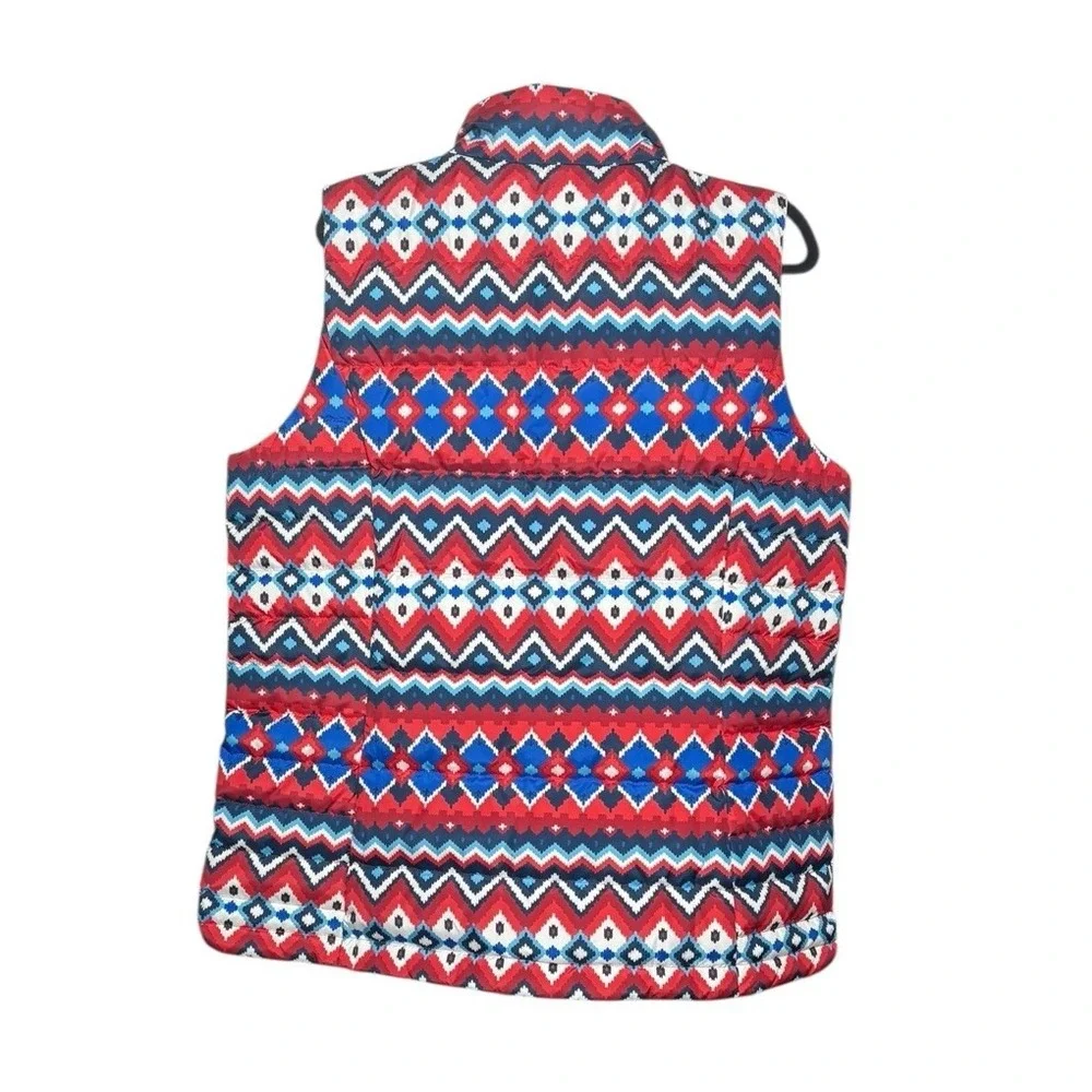 Lands End Down Puffer Vest Womens‎ Size XL/T Full Zip 600 Fill Aztec